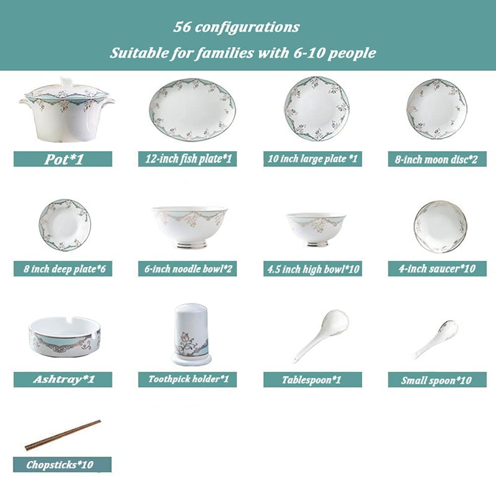 Porcelanowy zestaw zastawy stołowej, nowoczesna kreatywna kolekcja misek i talerzy do codziennego jedzenia
