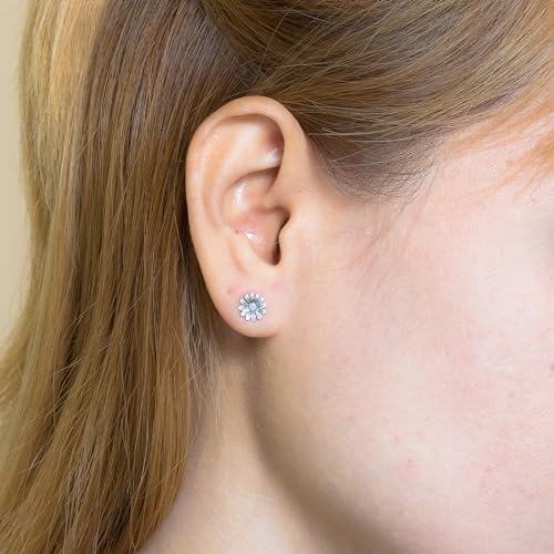 Boma Jewelry Sterling Silver Daisy Flower Stud Earrings with Oxidized Finish2