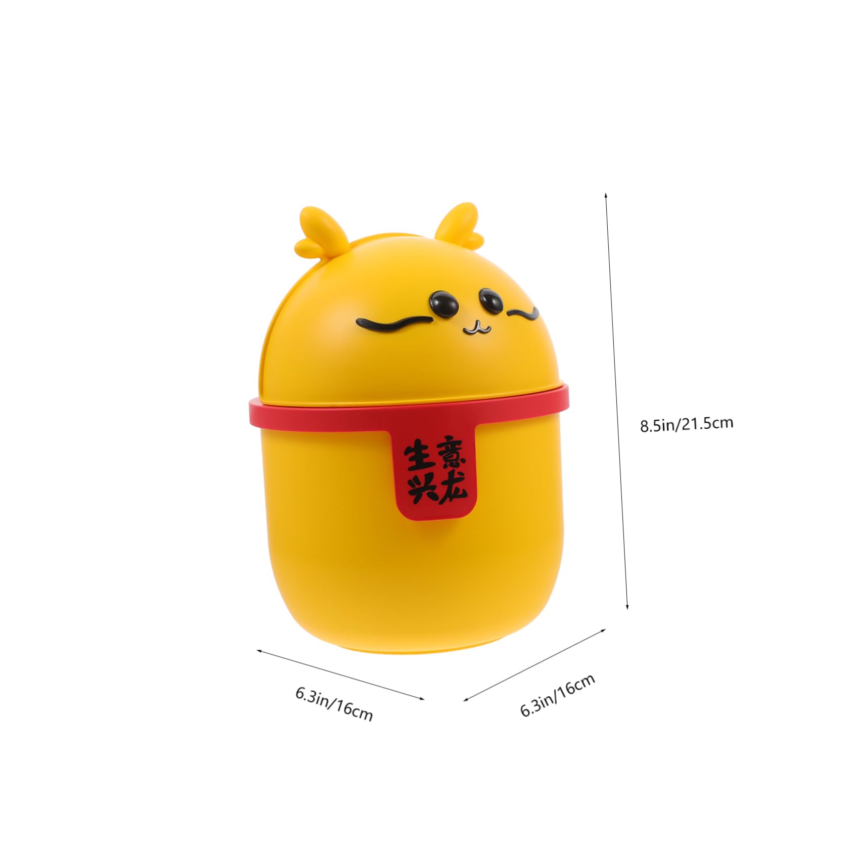 SOESFOUFU Cute Chinese Dragon Desktop Waste Bin Desk Trash Can Mini Lid for Office Home