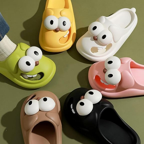 Solemates Kissing Slippers, Kissing Slippers Tongue, Big Eyes Dog Pillow Slipper for Women Men, Non-slip Thick Sole4