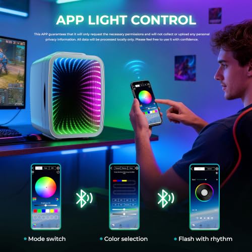 Image of BEICHEN Mini Fridge 4L /6 Can With APP Light Controller for Gaming Room | 4L compact design| APP-controlled customized gaming light | Silent & energy-saving | AC /DC for home & auto |White