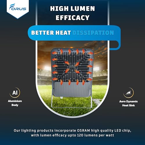 Image of Forus 100W LED Flood Light, IP67 Waterproof Outdoor LED Floodlight, 4-Yrs Warranty High Mast Focus Natural White, Energy Efficient Halogen Replacement for Factory, Garage, Parking, Garden, Shop (1 PC)