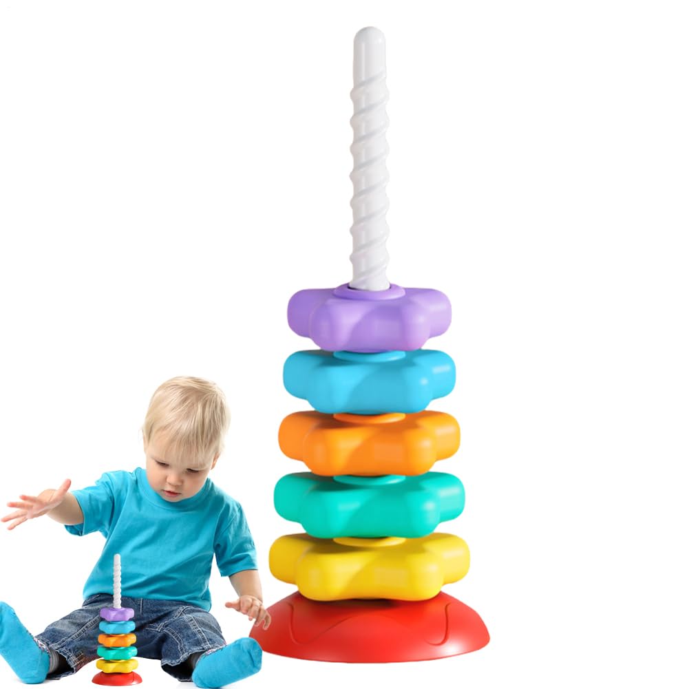 Impilatore Ad Anelli - Giocattolo Impilabile | Giocattolo Della Ruota Che Gira, Torre Impilabile Di Stelle, Gioco Di Lancio Degli Anelli Per Bambini, Giocattoli Educativi Precoci Per Neonat