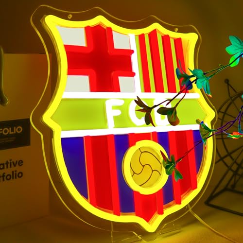 Image of AHlove Soccer Team Neon Sign for Wall Art Decor,LED Neon Lights for Bedroom、Man Cave,Birthday、Christmas Gifts for Teens Boys
