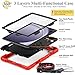SEYMAC stock Case for Samsung Galaxy Tab A9+ Plus 11'', Full-Body Drop Protection Case with Screen Protector Pencil Holder [360° Rotating Hand Strap] &Stand, Red+Black