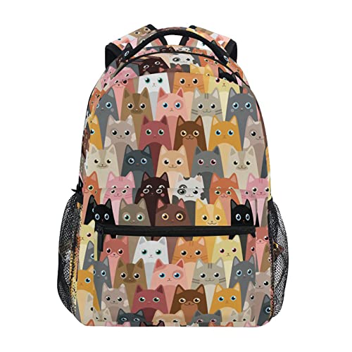 Mochila escolar infantil para gatos infantiles, ligera, para niños, Colorido, Small