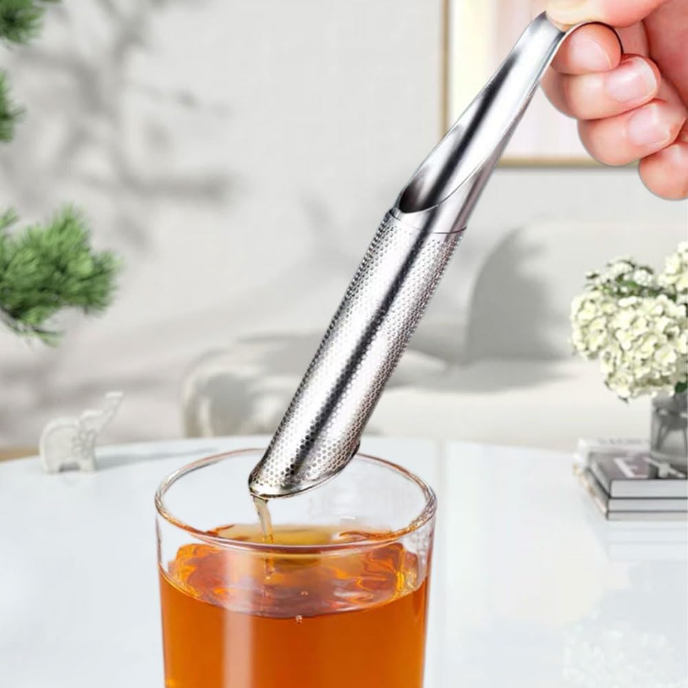 Tee-Ei aus Edelstahl, 2025 Upgrade-Tee-Artefakt, kreative Pfeife, Edelstahl-Tee-Ei mit hängendem Hakengriff, feine Löcher, Tee-Intervall-Diffusor oder loser Teeblatt-Kaffee (6 Stück)