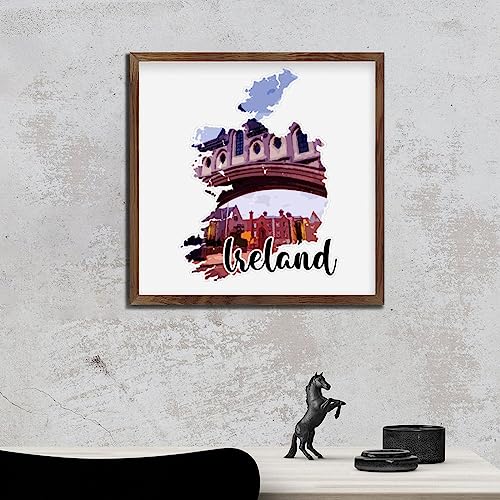 Art décor pour maison Irlande panneau en bois cadeau idéal