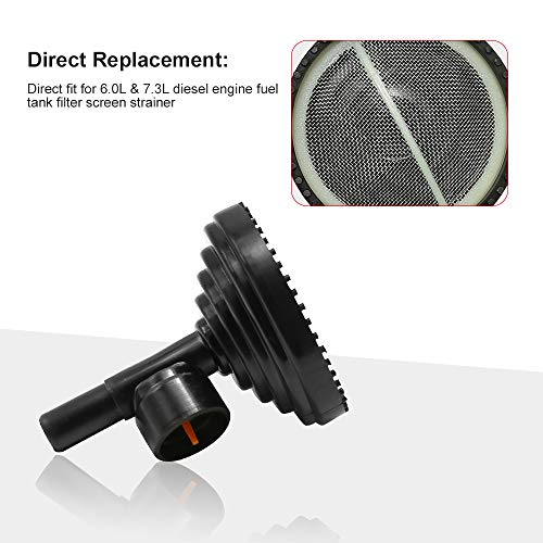 Fuel Tank Sending Unit Strainer Screen & Fuel Filter Compatible with Ford 6.0L 7.3L Power Stroke Diesel 1990-2008, 5TZ-9J306-BA, 4C4Z-9365-BA - Thumbnail 3