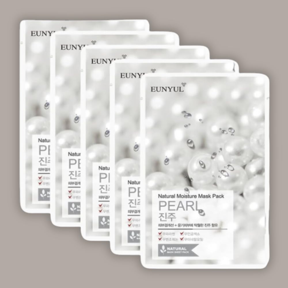 EUNYUL Natural Moisture Mask Sheet Pack - Pearl, 5pcs | Made in Korea, K Beauty