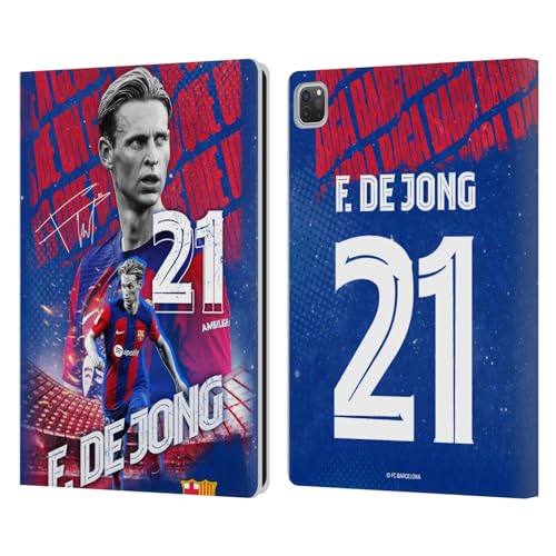 Head Case Designs Officially Licensed FC Barcelona Frenkie de Jong 2023/24 First Team Leather Book Wallet Case Cover Compatible with Apple iPad Pro 12.9 2020/2021/2022