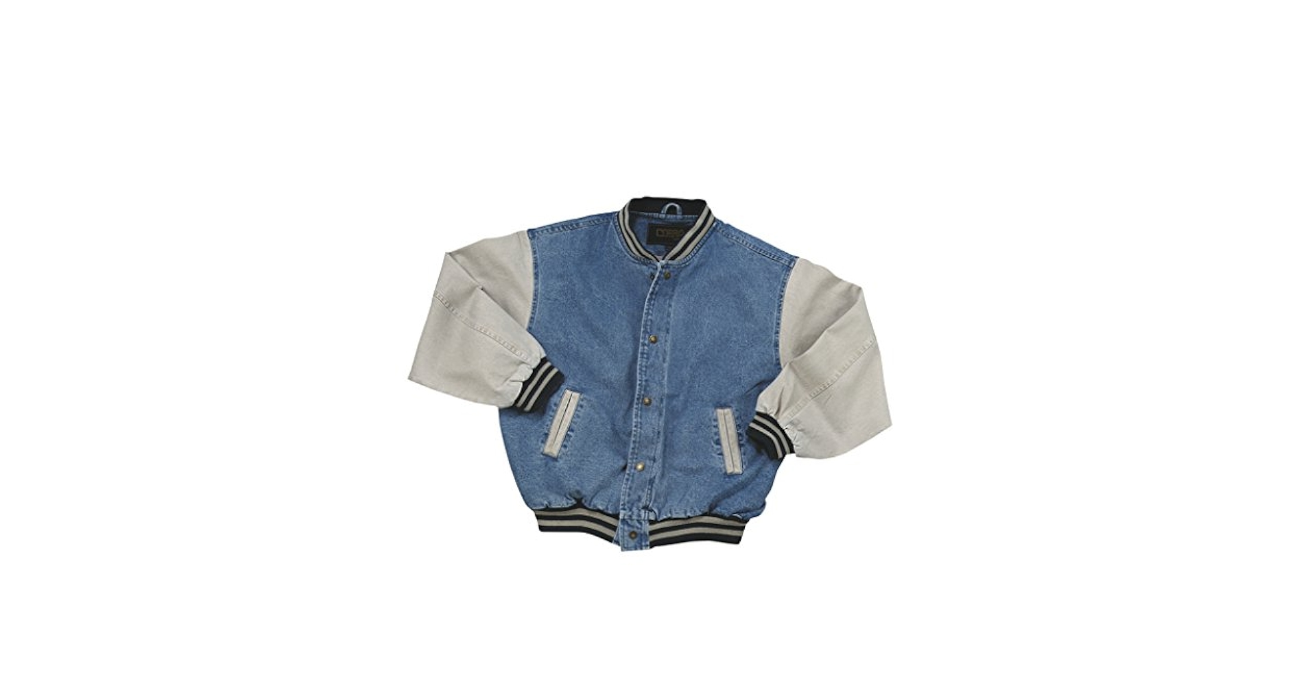 TRENDWAVE SPORTSWEAR Cotton-Washed Vintage Denim Varsity