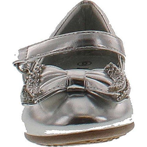 Jelly Beans Yoyoma Toddlers Little Girls Glitter Bow Ballerina Falt Shoes,Silver,64