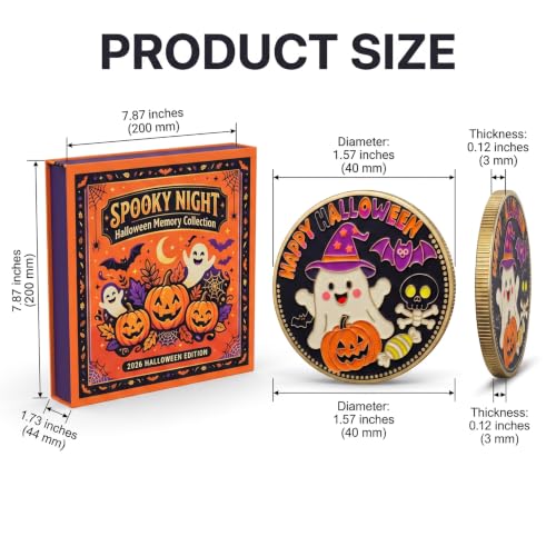 9PCS Halloween Coin Pack Party Favors Supplies Metal Coin with Storage Case - image 6