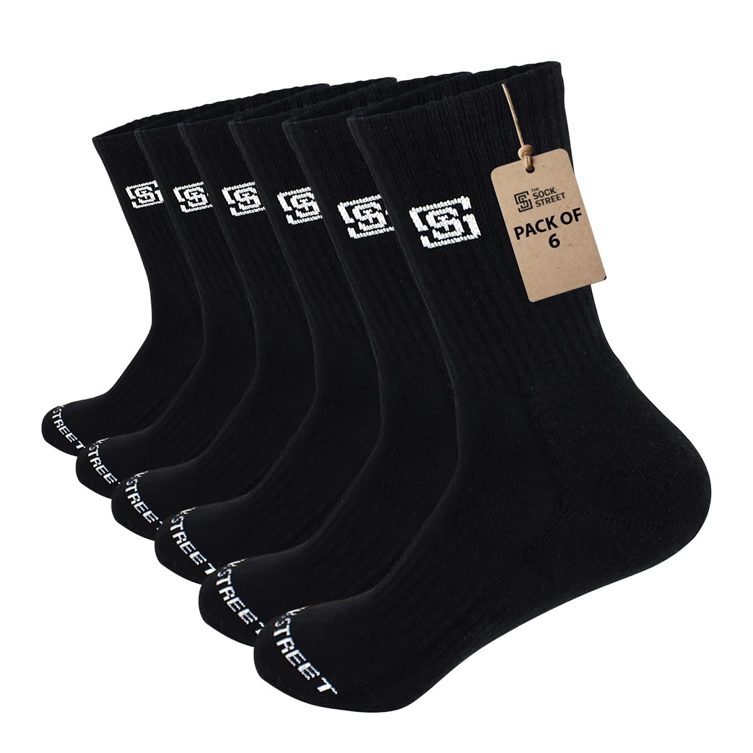 Sports Socks for Men Combo | Premium Cotton Terry Cushioned Crew/Calf Socks Full Length Shocks | Athletic & Gym Socks | Super Soft, Breathable, Moisture Absorbent & Odour-Free Sports Socks for Men Combo | Premium Cotton Terry Cushioned Crew/Calf Socks Full Length Shocks | Athletic & Gym Socks | Super Soft, Breathable, Moisture Absorbent & Odour-Free
