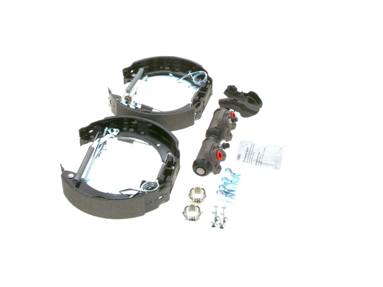 BOSCH Kit ganasce freno 0204114614 | Kit freno a tamburo posteriore, 2 cilindri freno a ruota, 4 ganasce freno