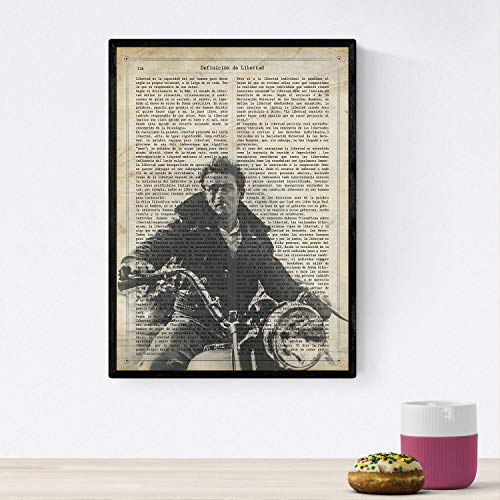 Nacnic Poster de James dean. Láminas de personajes importantes. Posters de músicos, actores, inventores, exploradores, ... Tamaño A4