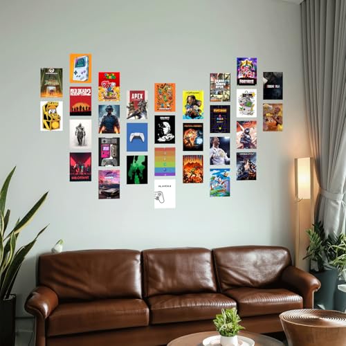 Image of Wallgasm Pack of 30 Gaming Posters - Wall Collage Kit - 10cm x 15cm 300 GSM Posters | Poster Set For Room - Gaming Room Decoration Item - Gaming Poster For Wall