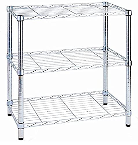 Multicolore King Collection S1775001 Scaffale Cromato Tre Piani, Argento, 60 x 35 x 90 Cm