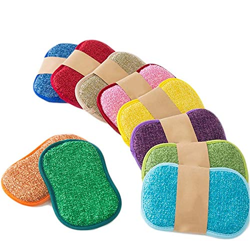Suhey 5 Pcs Cuisine antiadhésif Huile Tampon à récurer Huile Chiffon de Nettoyage Chiffon à Laver pour Laver Le Chiffon Serviette Brosse Bol Chiffon éponge Color Couleur aléatoire