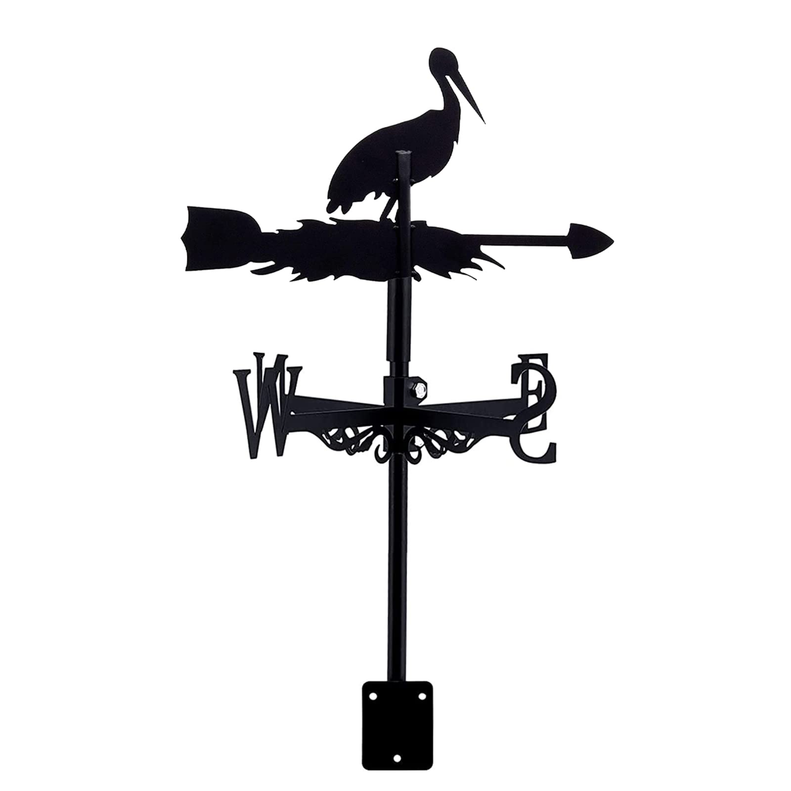 Klonwg Weather Vane With Roof Mount Weathervane In Metal Roof Magpie Decorations Wind Direction Indicator Weathercock For Outdoor Farm Yard Garden