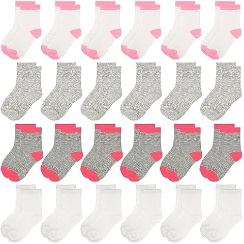 TRAMLE Toddler Baby Crew Socks - 24 Pairs Cover