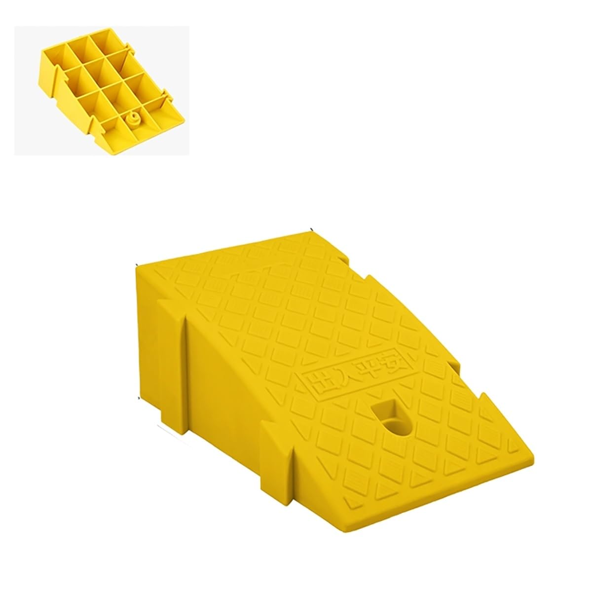 Portable Wheelchair Ramp - Non-Slip Curb Ramp - 6in & 7in Rise(Yellow,25x27x13CM)