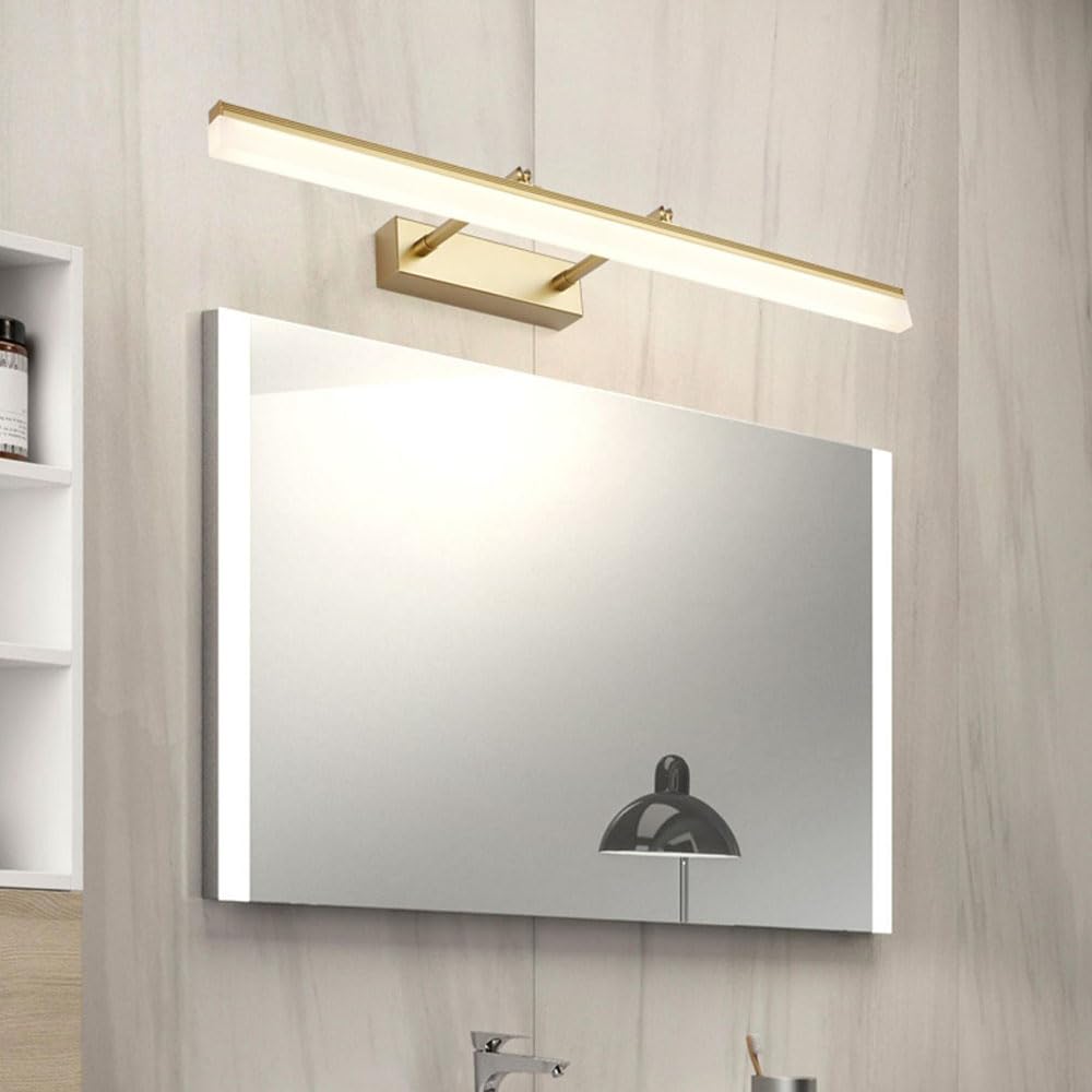 Générique Złota lampa ścienna do łazienki Regulowana lampa ścienna do luster i galerii 60 cm białe światło (ciepłe światło 60 cm)