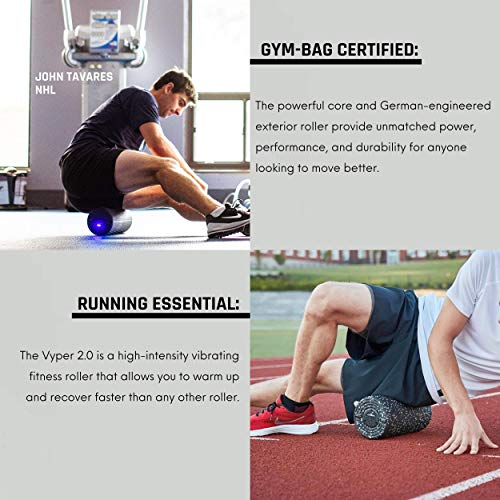 Hyperice Vyper 2.0 Rolo de ginástica vibratório de alta intensidade, Preto
