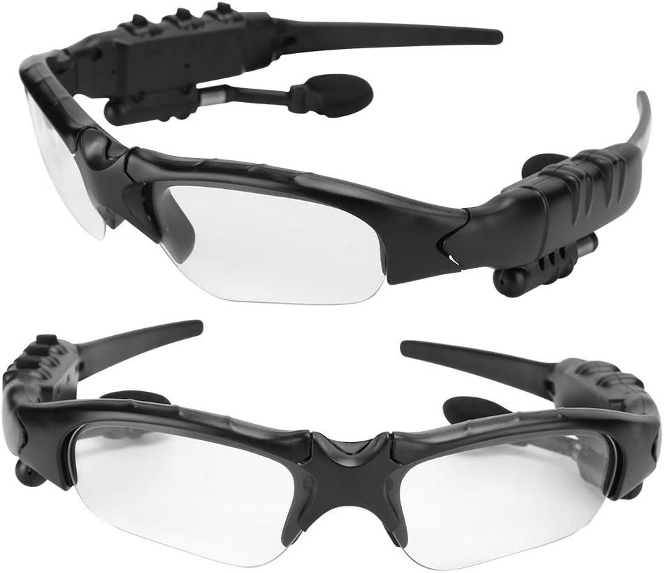 Bone Conduction Glasses, Wireless Stereo Stable Connection, Audio Glasses Transparent Frame for Runners Cyclists Joggers Music Lovers Outdoor Activities