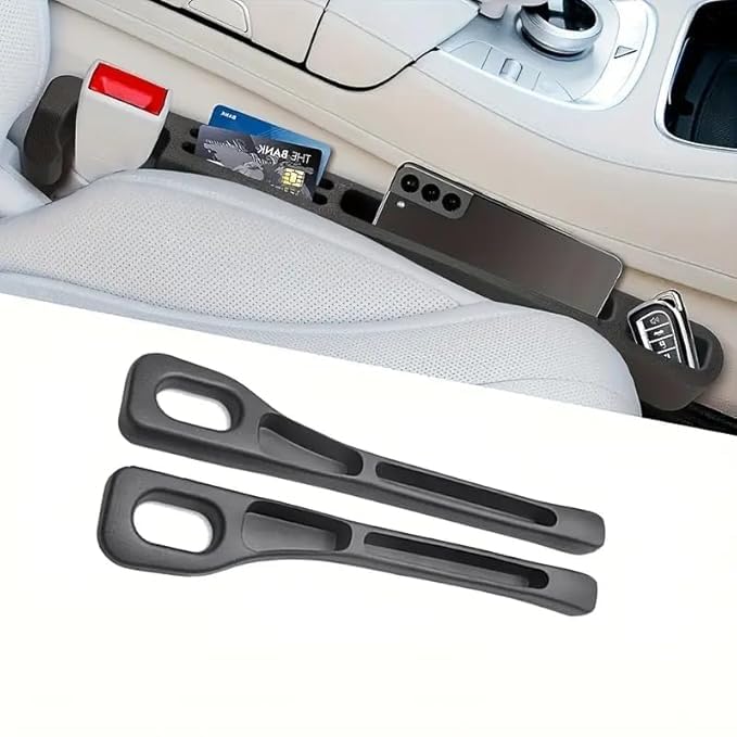 YEPZY 2PCS Car Seat Gap Filler Organizer with Phone Holder,Car Seat Gap Stopper Fill Gap Between Seat and Console, Essential Car Accessories Car Side Seat Gap Filler Organizer Phone Holder
