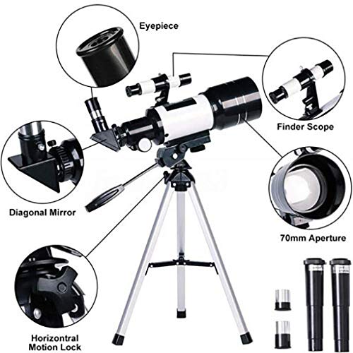 Telescopio monocular refractor 150X 70mm apertura con trípode para principiantes miniatura 6