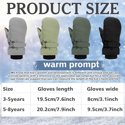 Image of Geyoga 4 Pairs Kids Mittens Waterproof Ski Gloves Boys Girl Warm Snow Winter Mittens for Kids Toddler Outdoor Activities