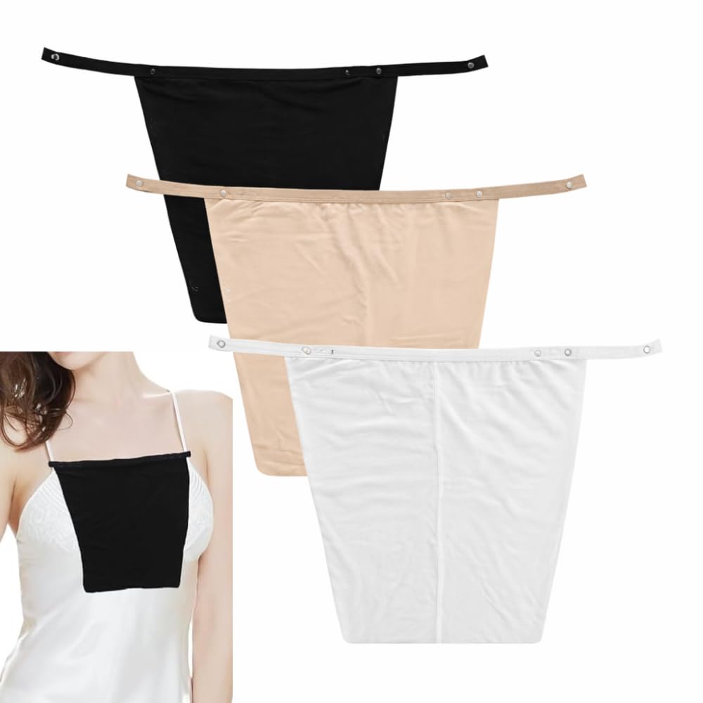wudiq 3Pcs Deep Neck Cover Up Inner Wear for Women Combo Low Neck Coverage Cloth Cleavage Cover Up Camisole for Women Combo Stretchy Bra Modesty Inserts for Low-Cut Tops Dresses Lace Innerwear-picture-47