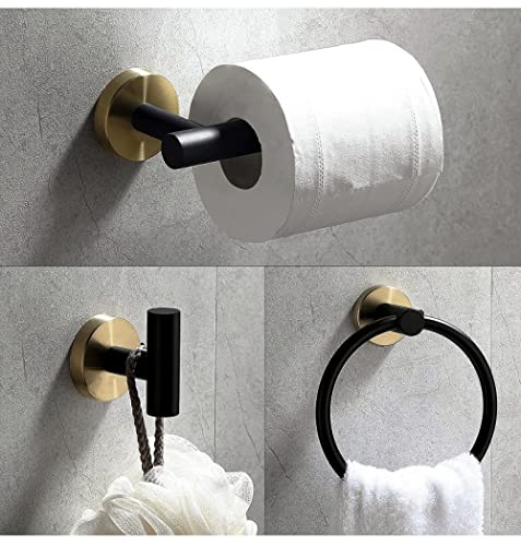 Herrajes negros de baño minimalistas con acabado premium de cuatro piezas 5