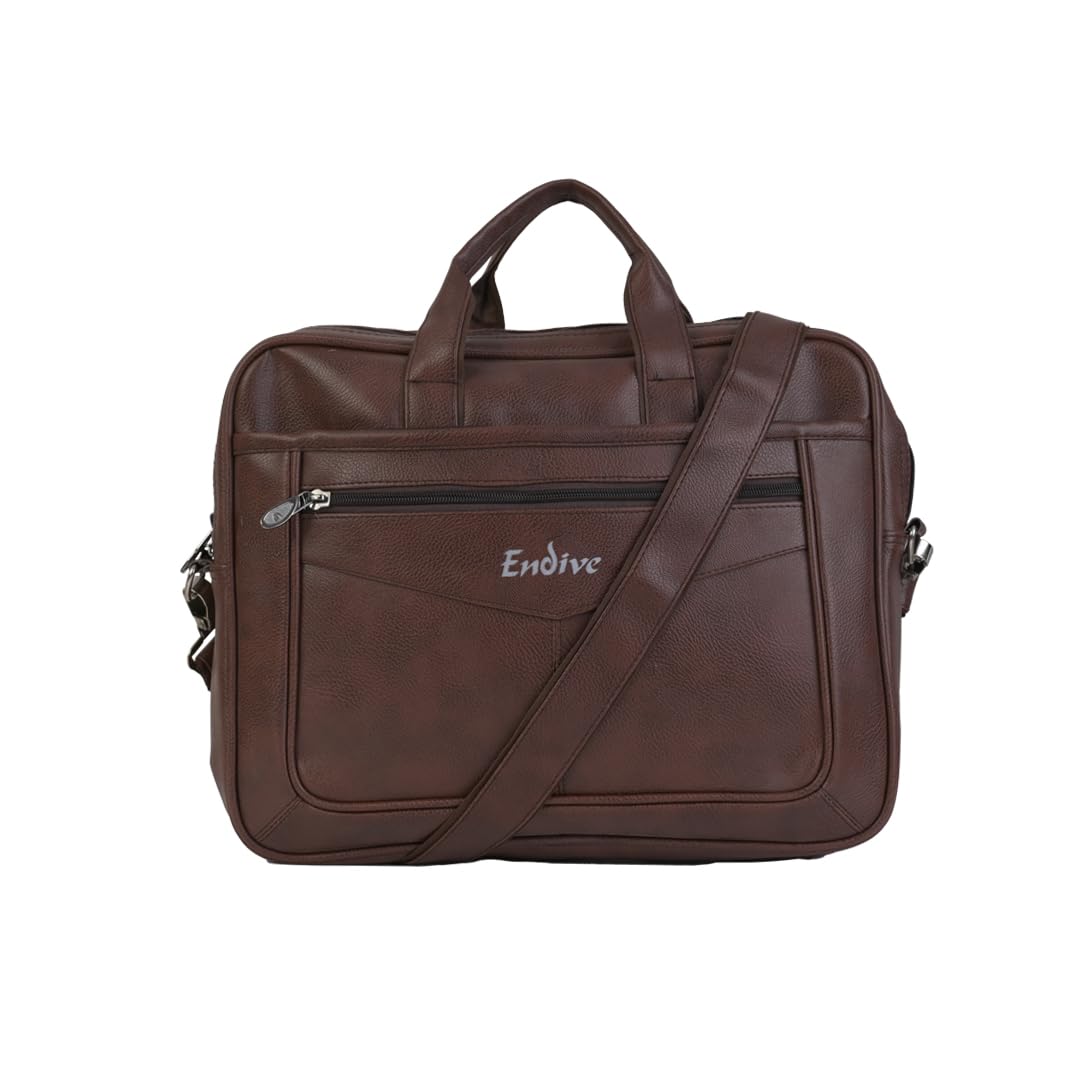 Endive Edsel Elegant Faux Leather Office laptop Messenger File Bag For Men Women |Supports Laptop Upto 16 inches.