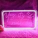 Yay It's Nail Day Neon Sign Nail Neon Light Pink LED Sign Letter Neon Light Up Sign for Nail Salon Beauty Salon Makeup Room Decoration