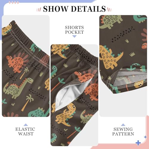 ZZXXB Dinosaurs Volcano Boys Long Pants Soft Trousers Elastic Waist Kids Lounge Bottoms with Pockets S-XL4