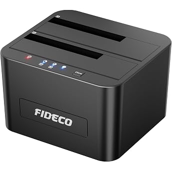 FIDECO Hard Drive Docking Station USB 3.0 for 2.5/3.5 Inch SATA HDD/SSD | 5Gbps HDD Docking Station, Hard Drive Reader, Adapt