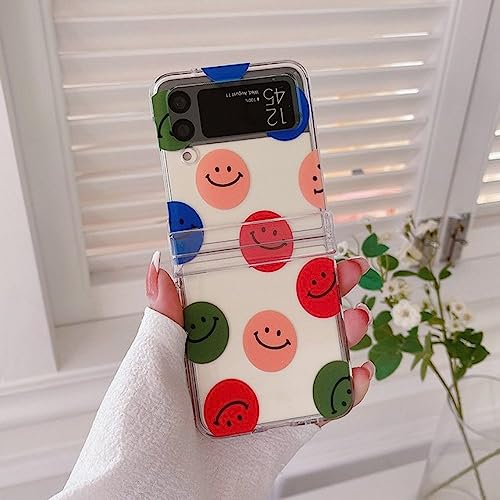 Coque antichoc Samsung Z Flip 4 transparente anti-rayure motif smiley