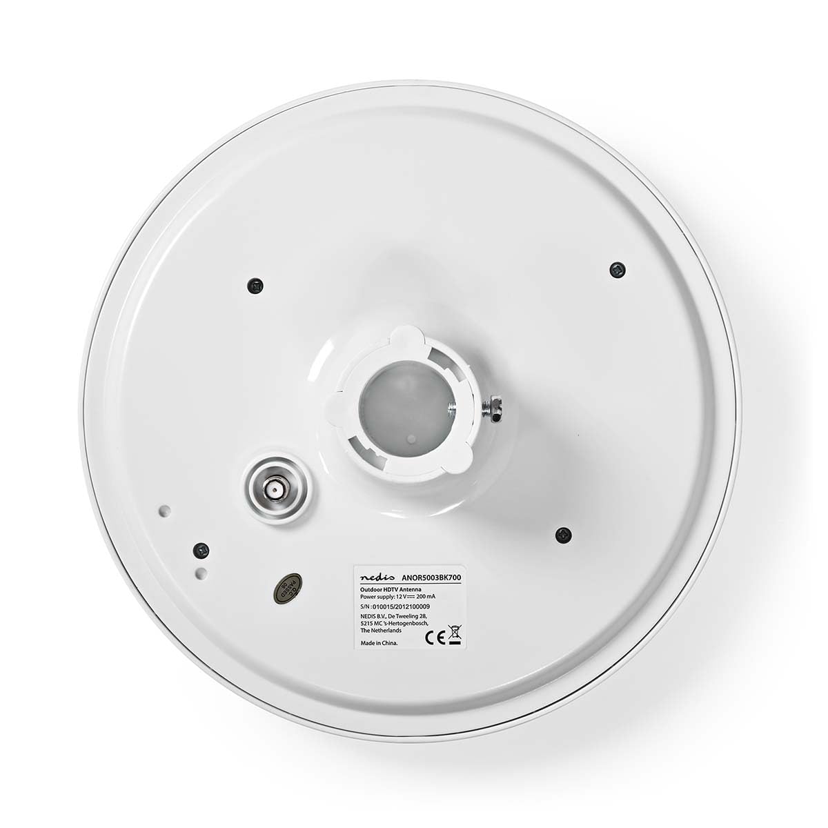 NEDIS - Antenna HDTV - Guadagno 46dB - FM/VHF/UHF - Portata 50 km - per esterni - Bianco ANOR5003BK700, compatta