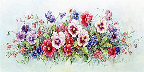 5D DIY pintura diamante, bricolage pintura diamante pintura broca completa cristal diamante bordado pinturas arte kit de ponto cruz para decoração da parede da casa (flor colorida 60 x 120 cm)