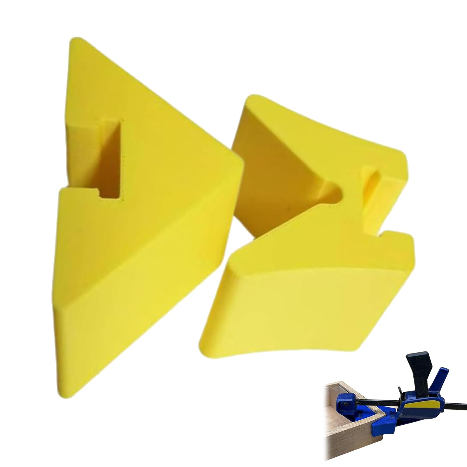 Corner Clamp Adapter Compatible with Irwin Quick-Grip, 90 Degree Angle Squeeze Clamp Attachment, Right Angle Woodworking Tools Accessory for Picture Framing, Cabinetry & DIY，Yellow