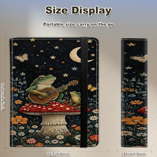 Image of Photo Album 4x6 120 Photos with Strong Elastic Band, Frog Guitar Night | Large Capacity Premium Leather Picture Album, Portable Wallet Albums Photo Book for Family Anniversaries Wedding Baby
