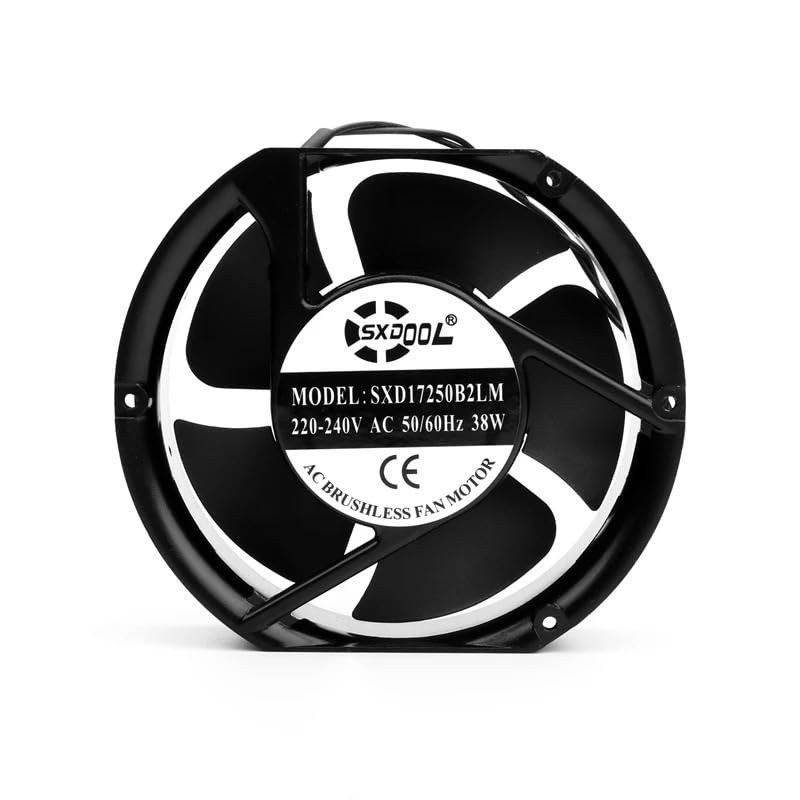 1 Ventola di Raffreddamento Industriale da 17 cm, 170 mm, CA 220 V, 240, Doppia Sfera, 38 W, 17251, per Case industriali