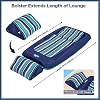 Aqua Premium Convertible Pool Float Lounge Extra Large Heavy Duty, Inflatable Pool Floats for Adults with Cupholder Navy/Green/White Stripe