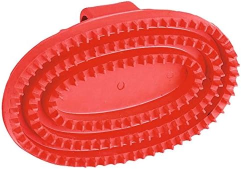 Kerbl Gummistriegel oval, Hartgummi, rot