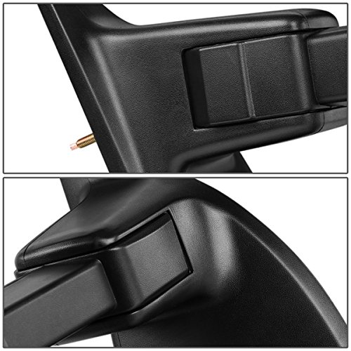 Image of Auto Dynasty Passenger Right Rear View Side Towing Mirror - Manual Telescoping | Power Adjust | Heated Glass | Amber LED Turn Signal - For Ford F250 F350 F450 F550 Super Duty 08-16, Texture Black