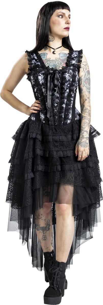 Gothicana by EMP Damen schwarzes Spitzenkleid im viktorianischen Gothic-Stil