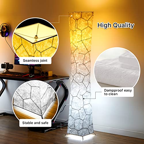 Chiphy Floor Lamp, 64"(Xl) Tall Lamp With Remote Control, Dimmable 10 Levels Color Temperature, 12W/2 Led Bulbs 2400 Lumens, Marble Fabric Lampshade, Home Decor For Living Room, Bedroom, Kids Room #TOP4